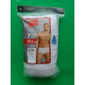 Men's Hanes Ultimate Briefs Size XL Underwear Black/Grey Tagless (Pack of 7) NIP